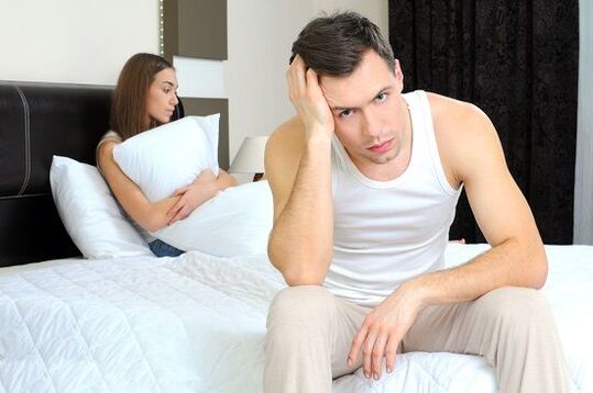 a man is upset by pathological discharge when excited